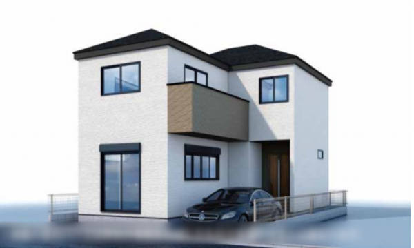 八尾市南本町、新築一戸建ての完成予想図（外観）画像です