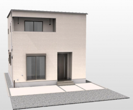 八尾市東山本新町、新築一戸建ての完成予想図（外観）画像です