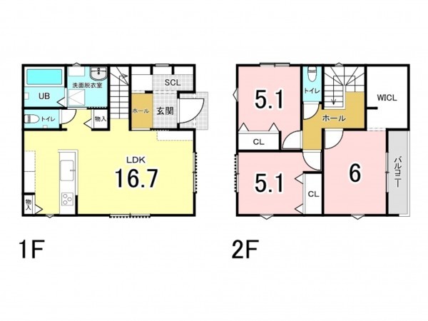 八尾市東山本新町、新築一戸建ての間取り画像です