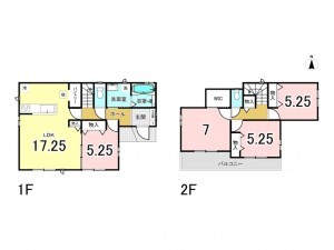八尾市福万寺町、新築一戸建ての間取り画像です
