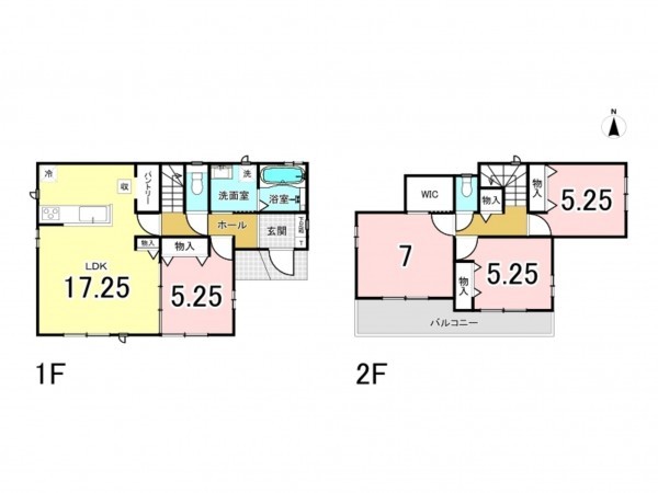 八尾市福万寺町、新築一戸建ての間取り画像です