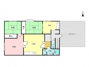 八尾市中田、中古一戸建ての間取り画像です
