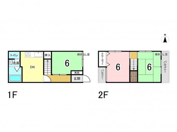 八尾市八尾木北、中古一戸建ての間取り画像です