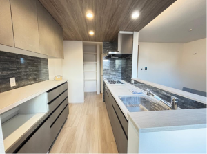 八尾市東山本新町、新築一戸建てのキッチン画像です