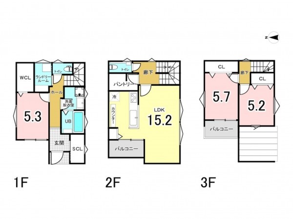 八尾市東山本新町、新築一戸建ての間取り画像です