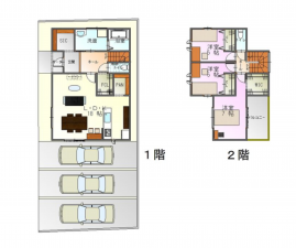 八尾市山本町南、土地の建築プラン例画像です