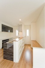 八尾市黒谷、土地のキッチン画像です