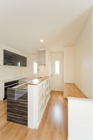 八尾市黒谷、土地のキッチン画像です