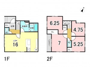 八尾市久宝園、新築一戸建ての間取り画像です