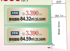 八尾市山本町南、土地の間取り画像です