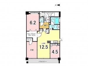 八尾市東本町、マンションの間取り画像です