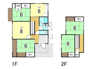 八尾市長池町、中古一戸建ての間取り画像です
