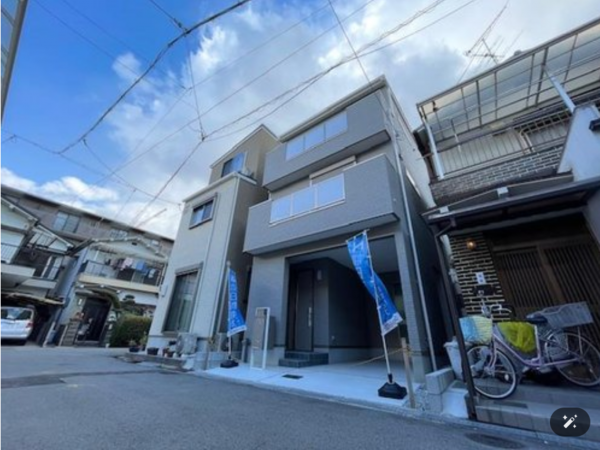 八尾市荘内町、新築一戸建ての外観画像です
