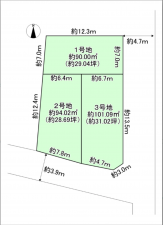 八尾市刑部、新築一戸建ての間取り画像です