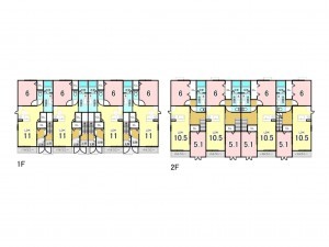 八尾市天王寺屋、収益物件/アパートの間取り画像です
