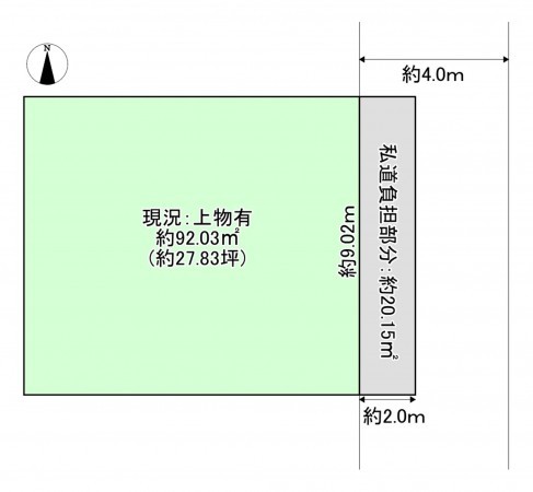 八尾市東山本新町、土地の間取り画像です