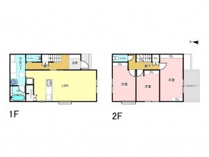 八尾市都塚、新築一戸建ての間取り画像です