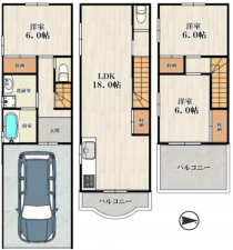 八尾市老原、中古一戸建ての間取り画像です