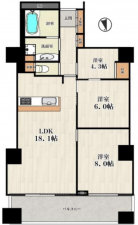 八尾市龍華町、マンションの間取り画像です