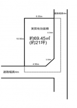 八尾市天王寺屋、土地の間取り画像です