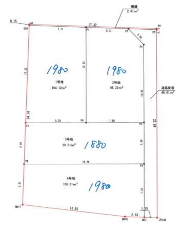 八尾市福万寺町、土地の間取り画像です
