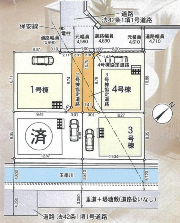 八尾市曙川東、新築一戸建ての間取り画像です