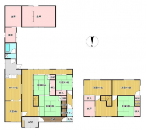 八尾市恩智南町、中古一戸建ての間取り画像です