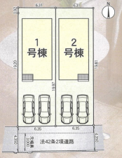 八尾市田井中、新築一戸建ての間取り画像です