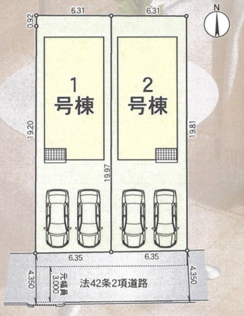 八尾市田井中、新築一戸建ての間取り画像です