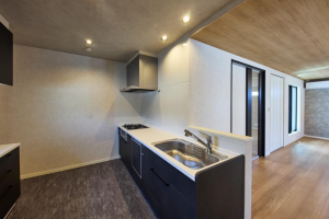 八尾市萱振町、新築一戸建てのキッチン画像です