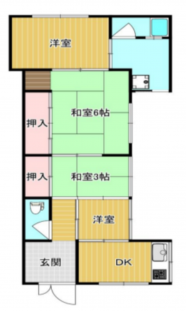 八尾市末広町、中古一戸建ての間取り画像です