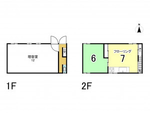 八尾市本町、中古一戸建ての間取り画像です