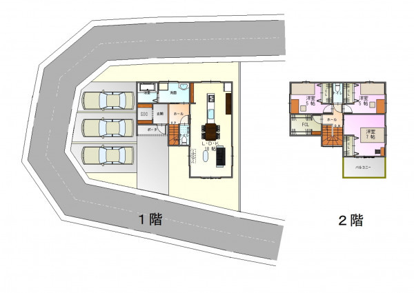 八尾市亀井町、土地の建築プラン例画像です