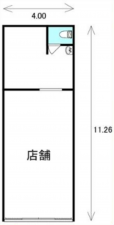 八尾市本町、収益物件/住宅付店舗の間取り画像です