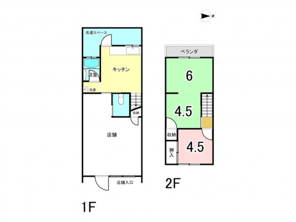 八尾市栄町、中古一戸建ての間取り画像です