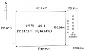 八尾市山本町南、土地の間取り画像です