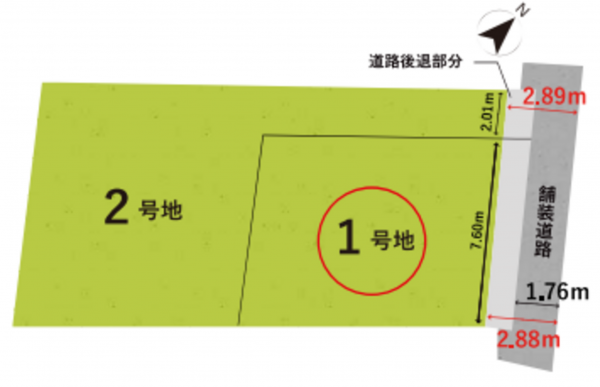 八尾市田井中、土地の間取り画像です