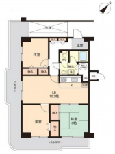 八尾市志紀町南、マンションの間取り画像です