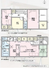 八尾市福万寺町、新築一戸建ての間取り画像です
