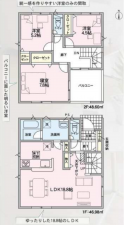 八尾市福万寺町、新築一戸建ての間取り画像です