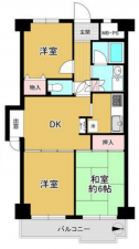 八尾市志紀町南、マンションの間取り画像です