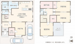 八尾市山本町南、中古一戸建ての間取り画像です