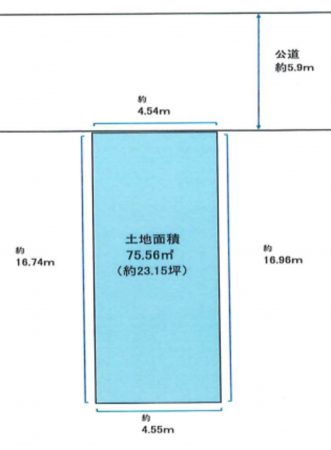 八尾市南小阪合町、土地の間取り画像です