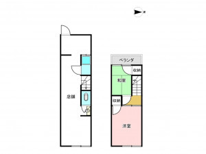 八尾市栄町、中古一戸建ての間取り画像です