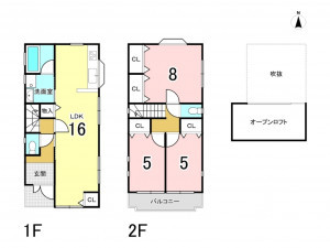 八尾市福栄町、中古一戸建ての間取り画像です