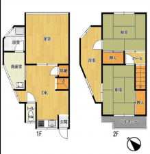 八尾市曙町、中古一戸建ての間取り画像です