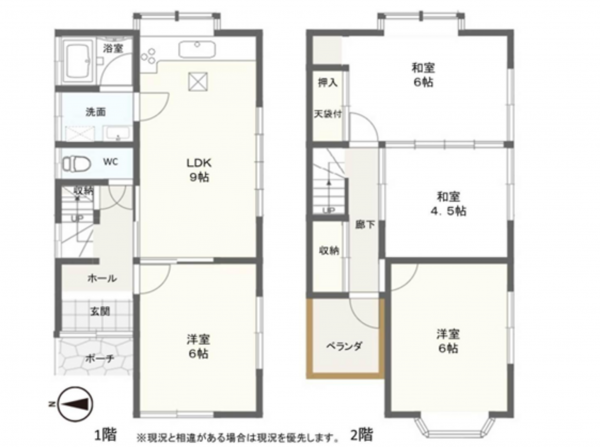 八尾市東山本新町、中古一戸建ての間取り画像です