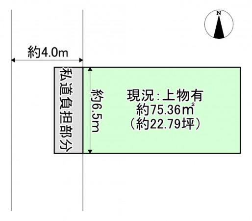 八尾市竹渕、土地の間取り画像です
