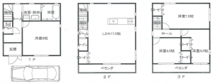 八尾市東山本新町、中古一戸建ての間取り画像です