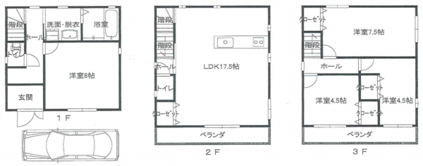 八尾市東山本新町、中古一戸建ての間取り画像です
